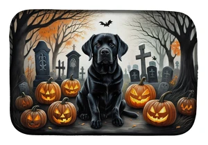 Black Labrador Retriever Spooky Halloween Dish Drying Mat Absorbent Dish Drying Mat Pad for Kitchen Counter Dish Drainer Mat for Black Labrador Retriever Spooky Halloween Dish Drying Mat Absorbent Dish Drying Mat Pad for Kitchen Counter Dish Drainer Mat for