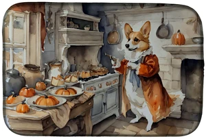 Corgi Fall Kitchen Pumpkins Dish Drying Mat Absorbent Dish Drying Mat Pad for Kitchen Counter Dish Drainer Mat for Countertop, 1 Corgi Fall Kitchen Pumpkins Dish Drying Mat Absorbent Dish Drying Mat Pad for Kitchen Counter Dish Drainer Mat for Countertop, 1