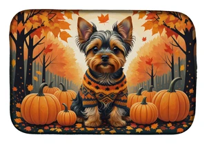 Yorkshire Terrier Fall Dish Drying Mat Absorbent Dish Drying Mat Pad for Kitchen Counter Dish Drainer Mat for Countertop, 14 x 2 Yorkshire Terrier Fall Dish Drying Mat Absorbent Dish Drying Mat Pad for Kitchen Counter Dish Drainer Mat for Countertop, 14 x 2