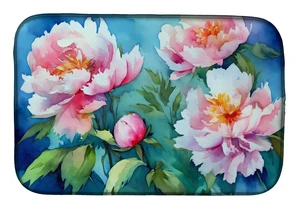 Peonies in Watercolor Dish Drying Mat Absorbent Dish Drying Mat Pad for Kitchen Counter Dish Drainer Mat for Countertop, 14 x 21 Peonies in Watercolor Dish Drying Mat Absorbent Dish Drying Mat Pad for Kitchen Counter Dish Drainer Mat for Countertop, 14 x 21