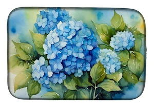 Hydrangeas in Watercolor Dish Drying Mat Absorbent Dish Drying Mat Pad for Kitchen Counter Dish Drainer Mat for Countertop, 14 x Hydrangeas in Watercolor Dish Drying Mat Absorbent Dish Drying Mat Pad for Kitchen Counter Dish Drainer Mat for Countertop, 14 x