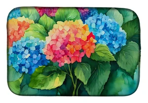 Hydrangeas in Watercolor Dish Drying Mat Absorbent Dish Drying Mat Pad for Kitchen Counter Dish Drainer Mat for Countertop, 14 x Hydrangeas in Watercolor Dish Drying Mat Absorbent Dish Drying Mat Pad for Kitchen Counter Dish Drainer Mat for Countertop, 14 x