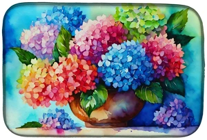 Hydrangeas in Watercolor Dish Drying Mat Absorbent Dish Drying Mat Pad for Kitchen Counter Dish Drainer Mat for Countertop, 14 x Hydrangeas in Watercolor Dish Drying Mat Absorbent Dish Drying Mat Pad for Kitchen Counter Dish Drainer Mat for Countertop, 14 x