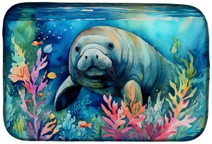 Manatee Dish Drying Mat Absorbent Dish Drying Mat Pad for Kitchen Counter Dish Drainer Mat for Countertop, 14 x 21", Multicolor Manatee Dish Drying Mat Absorbent Dish Drying Mat Pad for Kitchen Counter Dish Drainer Mat for Countertop, 14 x 21", Multicolor