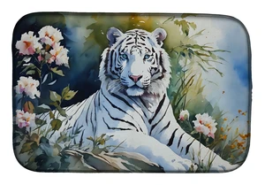 White Tiger Dish Drying Mat Absorbent Dish Drying Mat Pad for Kitchen Counter Dish Drainer Mat for Countertop, 14 x 21", Multico White Tiger Dish Drying Mat Absorbent Dish Drying Mat Pad for Kitchen Counter Dish Drainer Mat for Countertop, 14 x 21", Multico
