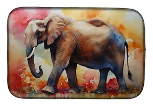Elephant Dish Drying Mat Absorbent Dish Drying Mat Pad for Kitchen Counter Dish Drainer Mat for Countertop, 14 x 21", Multicolor Elephant Dish Drying Mat Absorbent Dish Drying Mat Pad for Kitchen Counter Dish Drainer Mat for Countertop, 14 x 21", Multicolor