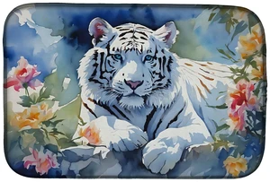 White Tiger Dish Drying Mat Absorbent Dish Drying Mat Pad for Kitchen Counter Dish Drainer Mat for Countertop, 14 x 21", Multico White Tiger Dish Drying Mat Absorbent Dish Drying Mat Pad for Kitchen Counter Dish Drainer Mat for Countertop, 14 x 21", Multico
