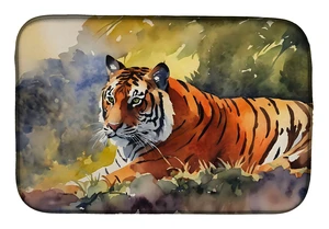 Bengal Tiger Dish Drying Mat Absorbent Dish Drying Mat Pad for Kitchen Counter Dish Drainer Mat for Countertop, 14 x 21", Multic Bengal Tiger Dish Drying Mat Absorbent Dish Drying Mat Pad for Kitchen Counter Dish Drainer Mat for Countertop, 14 x 21", Multic
