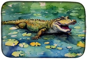Alligator Dish Drying Mat Absorbent Dish Drying Mat Pad for Kitchen Counter Dish Drainer Mat for Countertop, 14 x 21", Multicolo Alligator Dish Drying Mat Absorbent Dish Drying Mat Pad for Kitchen Counter Dish Drainer Mat for Countertop, 14 x 21", Multicolo