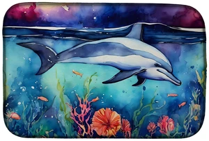 Dolphin Dish Drying Mat Absorbent Dish Drying Mat Pad for Kitchen Counter Dish Drainer Mat for Countertop, 14 x 21", Multicolor Dolphin Dish Drying Mat Absorbent Dish Drying Mat Pad for Kitchen Counter Dish Drainer Mat for Countertop, 14 x 21", Multicolor