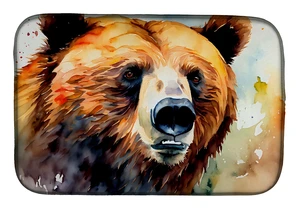 Grizzly Bear Dish Drying Mat Absorbent Dish Drying Mat Pad for Kitchen Counter Dish Drainer Mat for Countertop, 14 x 21", Multic Grizzly Bear Dish Drying Mat Absorbent Dish Drying Mat Pad for Kitchen Counter Dish Drainer Mat for Countertop, 14 x 21", Multic