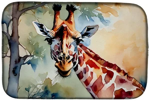Giraffe Dish Drying Mat Absorbent Dish Drying Mat Pad for Kitchen Counter Dish Drainer Mat for Countertop, 14 x 21", Multicolor