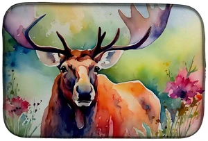 Moose Dish Drying Mat Absorbent Dish Drying Mat Pad for Kitchen Counter Dish Drainer Mat for Countertop, 14 x 21", Multicolor
