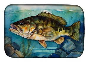 Smallmouth Bass Dish Drying Mat Absorbent Dish Drying Mat Pad for Kitchen Counter Dish Drainer Mat for Countertop, 14 x 21", Mul Smallmouth Bass Dish Drying Mat Absorbent Dish Drying Mat Pad for Kitchen Counter Dish Drainer Mat for Countertop, 14 x 21", Mul