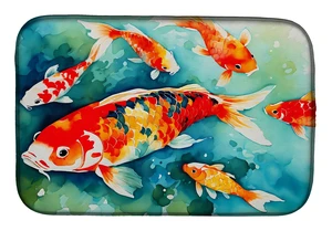 Koi Fish Dish Drying Mat Absorbent Dish Drying Mat Pad for Kitchen Counter Dish Drainer Mat for Countertop, 14 x 21", Multicolor Koi Fish Dish Drying Mat Absorbent Dish Drying Mat Pad for Kitchen Counter Dish Drainer Mat for Countertop, 14 x 21", Multicolor