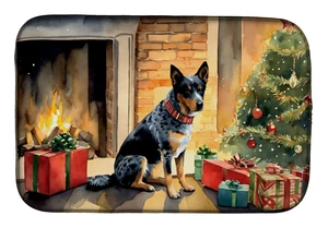 Australian Cattle Dog Cozy Christmas Dish Drying Mat Absorbent Dish Drying Mat Pad for Kitchen Counter Dish Drainer Mat for Coun
