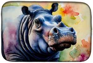 Hippopotamus Dish Drying Mat Absorbent Dish Drying Mat Pad for Kitchen Counter Dish Drainer Mat for Countertop, 14 x 21", Multic Hippopotamus Dish Drying Mat Absorbent Dish Drying Mat Pad for Kitchen Counter Dish Drainer Mat for Countertop, 14 x 21", Multic