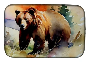 Grizzly Bear Dish Drying Mat Absorbent Dish Drying Mat Pad for Kitchen Counter Dish Drainer Mat for Countertop, 14 x 21", Multic Grizzly Bear Dish Drying Mat Absorbent Dish Drying Mat Pad for Kitchen Counter Dish Drainer Mat for Countertop, 14 x 21", Multic