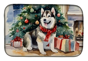 Alaskan Malamute Cozy Christmas Dish Drying Mat Absorbent Dish Drying Mat Pad for Kitchen Counter Dish Drainer Mat for Counterto Alaskan Malamute Cozy Christmas Dish Drying Mat Absorbent Dish Drying Mat Pad for Kitchen Counter Dish Drainer Mat for Counterto