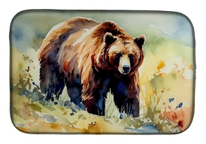 Grizzly Bear Dish Drying Mat Absorbent Dish Drying Mat Pad for Kitchen Counter Dish Drainer Mat for Countertop, 14 x 21", Multic Grizzly Bear Dish Drying Mat Absorbent Dish Drying Mat Pad for Kitchen Counter Dish Drainer Mat for Countertop, 14 x 21", Multic