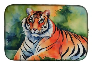 Bengal Tiger Dish Drying Mat Absorbent Dish Drying Mat Pad for Kitchen Counter Dish Drainer Mat for Countertop, 14 x 21", Multic