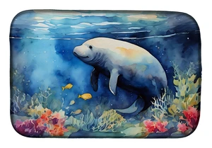 Manatee Dish Drying Mat Absorbent Dish Drying Mat Pad for Kitchen Counter Dish Drainer Mat for Countertop, 14 x 21", Multicolor Manatee Dish Drying Mat Absorbent Dish Drying Mat Pad for Kitchen Counter Dish Drainer Mat for Countertop, 14 x 21", Multicolor