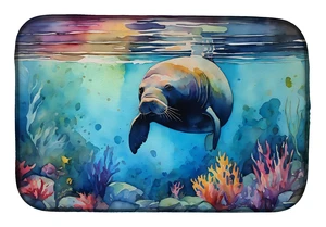 Manatee Dish Drying Mat Absorbent Dish Drying Mat Pad for Kitchen Counter Dish Drainer Mat for Countertop, 14 x 21", Multicolor Manatee Dish Drying Mat Absorbent Dish Drying Mat Pad for Kitchen Counter Dish Drainer Mat for Countertop, 14 x 21", Multicolor