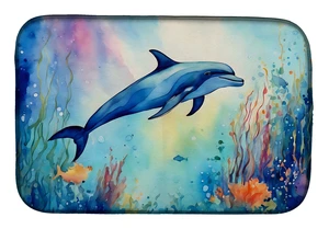 Dolphin Dish Drying Mat Absorbent Dish Drying Mat Pad for Kitchen Counter Dish Drainer Mat for Countertop, 14 x 21", Multicolor Dolphin Dish Drying Mat Absorbent Dish Drying Mat Pad for Kitchen Counter Dish Drainer Mat for Countertop, 14 x 21", Multicolor