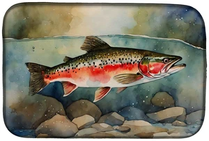Trout Dish Drying Mat Absorbent Dish Drying Mat Pad for Kitchen Counter Dish Drainer Mat for Countertop, 14 x 21", Multicolor Trout Dish Drying Mat Absorbent Dish Drying Mat Pad for Kitchen Counter Dish Drainer Mat for Countertop, 14 x 21", Multicolor