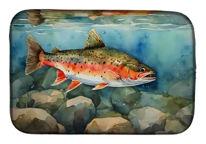 Brook Trout Dish Drying Mat Absorbent Dish Drying Mat Pad for Kitchen Counter Dish Drainer Mat for Countertop, 14 x 21", Multico