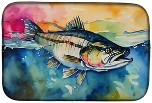 Striped Bass Dish Drying Mat Absorbent Dish Drying Mat Pad for Kitchen Counter Dish Drainer Mat for Countertop, 14 x 21", Multic Striped Bass Dish Drying Mat Absorbent Dish Drying Mat Pad for Kitchen Counter Dish Drainer Mat for Countertop, 14 x 21", Multic