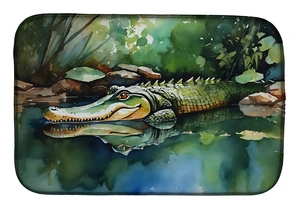 Alligator Dish Drying Mat Absorbent Dish Drying Mat Pad for Kitchen Counter Dish Drainer Mat for Countertop, 14 x 21", Multicolo Alligator Dish Drying Mat Absorbent Dish Drying Mat Pad for Kitchen Counter Dish Drainer Mat for Countertop, 14 x 21", Multicolo