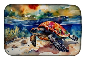 Loggerhead Sea Turtle Dish Drying Mat Absorbent Dish Drying Mat Pad for Kitchen Counter Dish Drainer Mat for Countertop, 14 x 21 Loggerhead Sea Turtle Dish Drying Mat Absorbent Dish Drying Mat Pad for Kitchen Counter Dish Drainer Mat for Countertop, 14 x 21