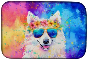 Samoyed Hippie Dawg Dish Drying Mat Absorbent Dish Drying Mat Pad for Kitchen Counter Dish Drainer Mat for Countertop, 14 x 21", Samoyed Hippie Dawg Dish Drying Mat Absorbent Dish Drying Mat Pad for Kitchen Counter Dish Drainer Mat for Countertop, 14 x 21",