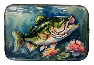 Largemouth Bass Dish Drying Mat Absorbent Dish Drying Mat Pad for Kitchen Counter Dish Drainer Mat for Countertop, 14 x 21", Mul Largemouth Bass Dish Drying Mat Absorbent Dish Drying Mat Pad for Kitchen Counter Dish Drainer Mat for Countertop, 14 x 21", Mul