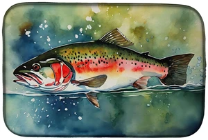 Trout Dish Drying Mat Absorbent Dish Drying Mat Pad for Kitchen Counter Dish Drainer Mat for Countertop, 14 x 21", Multicolor Trout Dish Drying Mat Absorbent Dish Drying Mat Pad for Kitchen Counter Dish Drainer Mat for Countertop, 14 x 21", Multicolor