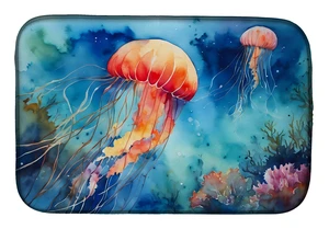 Jellyfish Dish Drying Mat Absorbent Dish Drying Mat Pad for Kitchen Counter Dish Drainer Mat for Countertop, 14 x 21", Multicolo Jellyfish Dish Drying Mat Absorbent Dish Drying Mat Pad for Kitchen Counter Dish Drainer Mat for Countertop, 14 x 21", Multicolo