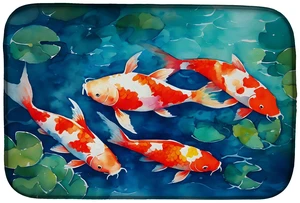 Koi Fish Dish Drying Mat Absorbent Dish Drying Mat Pad for Kitchen Counter Dish Drainer Mat for Countertop, 14 x 21", Multicolor Koi Fish Dish Drying Mat Absorbent Dish Drying Mat Pad for Kitchen Counter Dish Drainer Mat for Countertop, 14 x 21", Multicolor