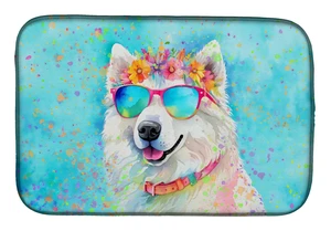 Samoyed Hippie Dawg Dish Drying Mat Absorbent Dish Drying Mat Pad for Kitchen Counter Dish Drainer Mat for Countertop, 14 x 21",
