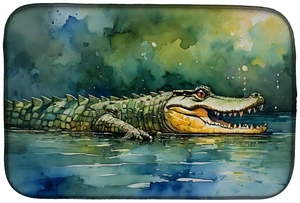 Crocodile Dish Drying Mat Absorbent Dish Drying Mat Pad for Kitchen Counter Dish Drainer Mat for Countertop, 14 x 21", Multicolo Crocodile Dish Drying Mat Absorbent Dish Drying Mat Pad for Kitchen Counter Dish Drainer Mat for Countertop, 14 x 21", Multicolo