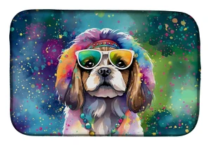 Shih Tzu Hippie Dawg Dish Drying Mat Absorbent Dish Drying Mat Pad for Kitchen Counter Dish Drainer Mat for Countertop, 14 x 21" Shih Tzu Hippie Dawg Dish Drying Mat Absorbent Dish Drying Mat Pad for Kitchen Counter Dish Drainer Mat for Countertop, 14 x 21"