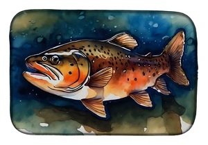 Brown Trout Dish Drying Mat Absorbent Dish Drying Mat Pad for Kitchen Counter Dish Drainer Mat for Countertop, 14 x 21", Multico Brown Trout Dish Drying Mat Absorbent Dish Drying Mat Pad for Kitchen Counter Dish Drainer Mat for Countertop, 14 x 21", Multico