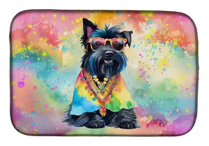 Scottish Terrier Hippie Dawg Dish Drying Mat Absorbent Dish Drying Mat Pad for Kitchen Counter Dish Drainer Mat for Countertop, Scottish Terrier Hippie Dawg Dish Drying Mat Absorbent Dish Drying Mat Pad for Kitchen Counter Dish Drainer Mat for Countertop,