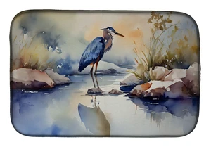 Blue Heron Dish Drying Mat Absorbent Dish Drying Mat Pad for Kitchen Counter Dish Drainer Mat for Countertop, 14 x 21", Multicol