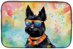 Scottish Terrier Hippie Dawg Dish Drying Mat Absorbent Dish Drying Mat Pad for Kitchen Counter Dish Drainer Mat for Countertop, Scottish Terrier Hippie Dawg Dish Drying Mat Absorbent Dish Drying Mat Pad for Kitchen Counter Dish Drainer Mat for Countertop,