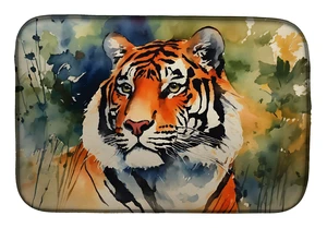 Tiger Dish Drying Mat Absorbent Dish Drying Mat Pad for Kitchen Counter Dish Drainer Mat for Countertop, 14 x 21", Multicolor