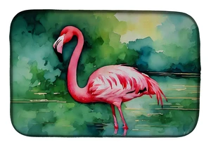 Flamingo Dish Drying Mat Absorbent Dish Drying Mat Pad for Kitchen Counter Dish Drainer Mat for Countertop, 14 x 21", Multicolor Flamingo Dish Drying Mat Absorbent Dish Drying Mat Pad for Kitchen Counter Dish Drainer Mat for Countertop, 14 x 21", Multicolor