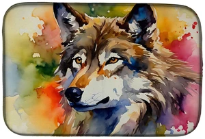 Wolves Wolf Dish Drying Mat Absorbent Dish Drying Mat Pad for Kitchen Counter Dish Drainer Mat for Countertop, 14 x 21", Multico Wolves Wolf Dish Drying Mat Absorbent Dish Drying Mat Pad for Kitchen Counter Dish Drainer Mat for Countertop, 14 x 21", Multico