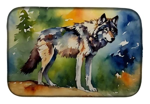 Wolves Wolf Dish Drying Mat Absorbent Dish Drying Mat Pad for Kitchen Counter Dish Drainer Mat for Countertop, 14 x 21", Multico Wolves Wolf Dish Drying Mat Absorbent Dish Drying Mat Pad for Kitchen Counter Dish Drainer Mat for Countertop, 14 x 21", Multico