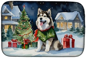 Alaskan Malamute Cozy Christmas Dish Drying Mat Absorbent Dish Drying Mat Pad for Kitchen Counter Dish Drainer Mat for Counterto Alaskan Malamute Cozy Christmas Dish Drying Mat Absorbent Dish Drying Mat Pad for Kitchen Counter Dish Drainer Mat for Counterto